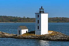 Dutch Island Lighthouse on a Sunny Day in Rhode Island